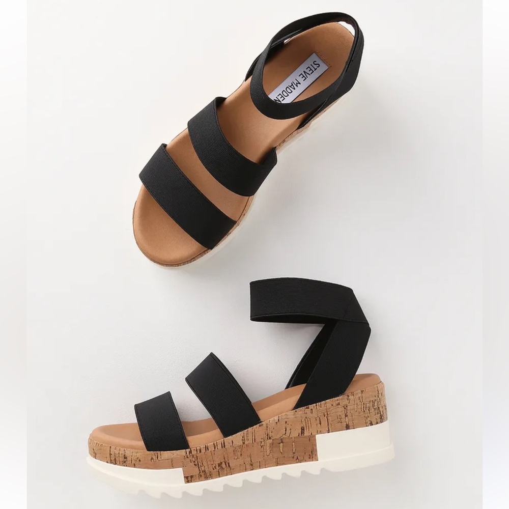 Steve Madden Women's Black Platform Sandals
